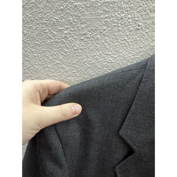 Executive Collection Mens Suit Coat Size 46R Gray Two Button Up Single Breasted - Picture 3 of 13